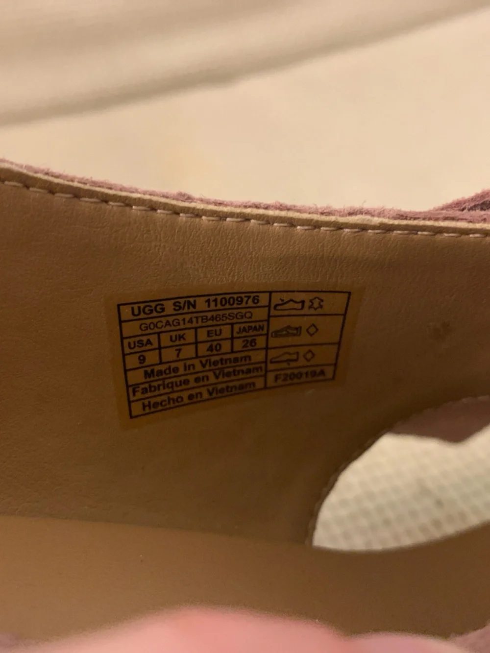 UGG Dusty Rose Suede Bow Wedge Sandals